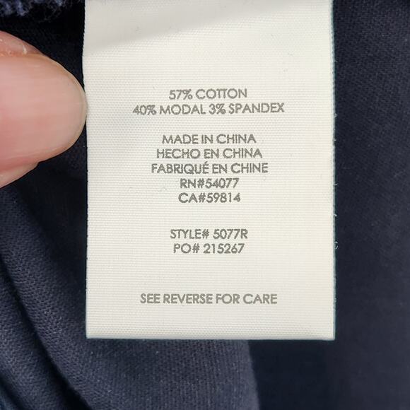 CAbi Navy Mariner High Rise Trouser Pants Flare Leg Nautical #5077 Women's 2 - Picture 3 of 10